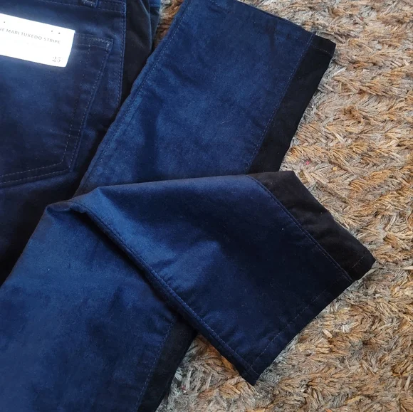 NWT! Anthropologie $215 AG Adriano Goldschmied The Mari Tuxedo Stripe Pants 25 - Picture 8 of 12